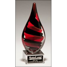    Black and Red Helix Art Glass Award